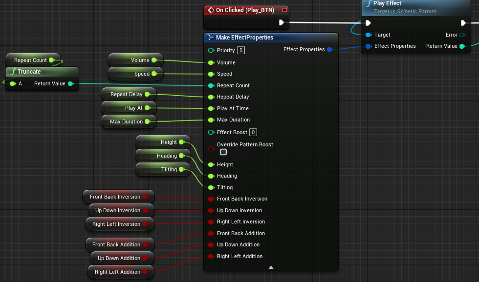 Play Effect With Custom Parameters